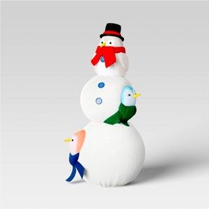 Wondershop‎ featherly friends snowman stack birds decor figurine holiday winter